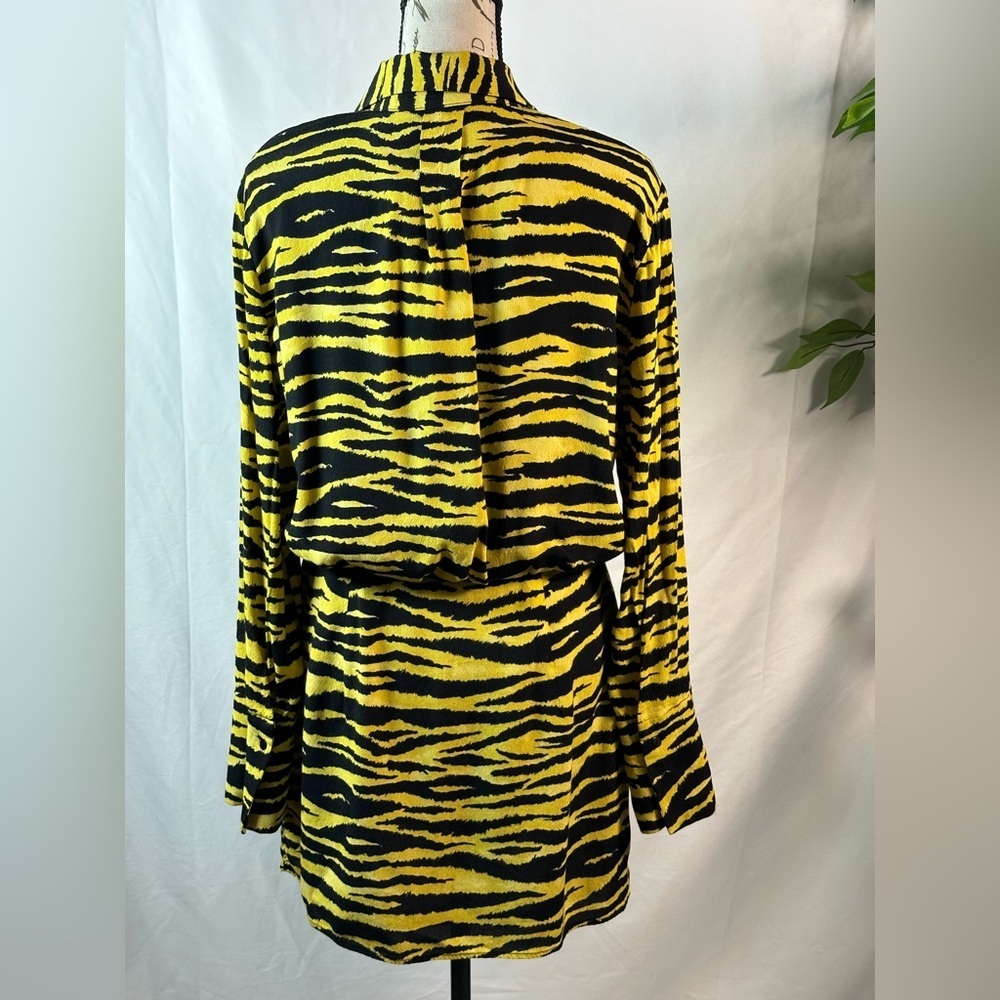 Mango Zebra Print Mini Dress in Green and Black 🌴☀️ - Picture 4 of 15